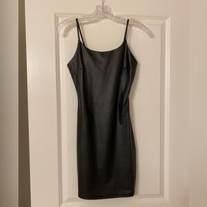 Fashion Nova Black Satin Dress